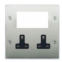 EuroFix Media Plates complete with 13A Unswitched Power Sockets